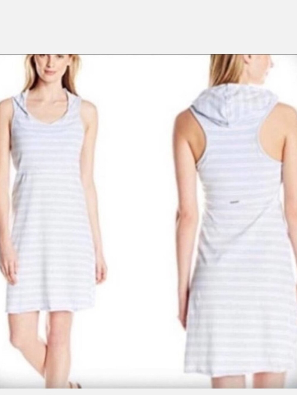 MNY Marc New York Performance Dress Mini Hoodie Striped Large Sleeveless